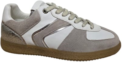 Verbenas Sora Sibela Blanco Ivory Plata Sneakers Wit Leer en Suede Dames - Wit - 38