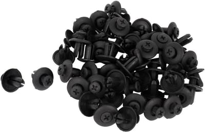 Kunststof Klinknagels - Bevestigingsclips Trim Clips - Auto Bekleding Bevestigen - Duw-Type Klem - 8.5 mm Gat - Zwart