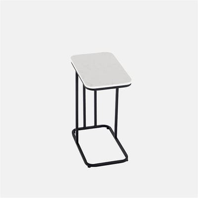 Salontafel - Bijzettafel C-vorm - Woonkamer Decoratie - Marmerlook blad - 50x30x60CM - A