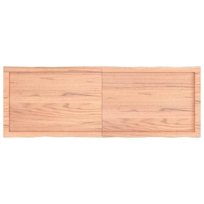 vidaXL - Tafelblad - natuurlijke - rand - 140x50x(2-4) - cm - eikenhout - lichtbruin