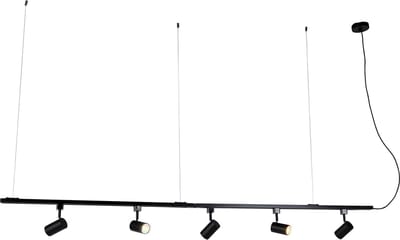 QAZQA jeana - Moderne Dimbare LED Smart Hanglamp incl. wifi met Dimmer - 5 lichts - L 193 cm - Zwart - Woonkamer | Slaapkamer | Keuken