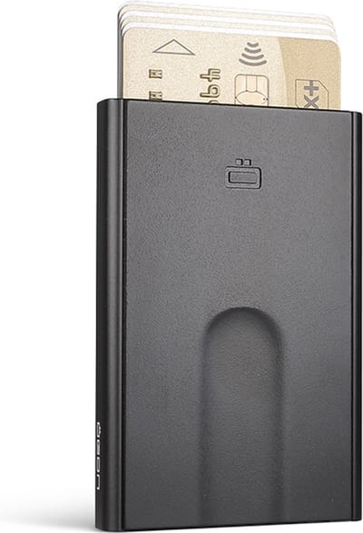 Ogon Designs Slider Pasjeshouder - 6 pasjes - Aluminium Creditcardhouder - RFID Anti-Skim - Zwart