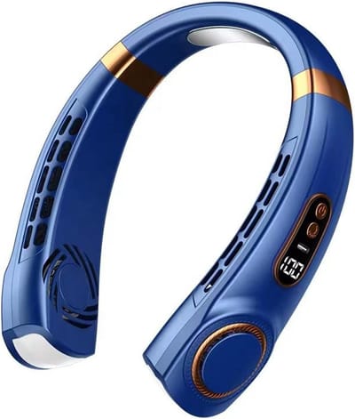 VHV - Nekventilator - nekventilator usb oplaadbaar - USB oplaadbaar, stil, met digitaal display, met LED verlichting - voor wandelen, reizen, sport