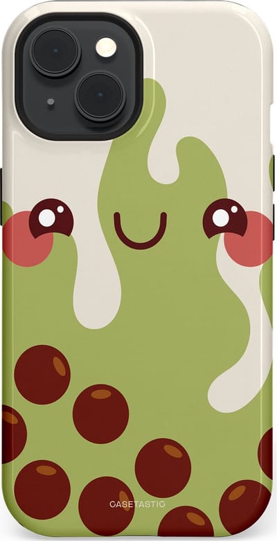 Casetastic Hoesje Geschikt voor Apple iPhone 15 Magsafe - Stijlvolle Beschermende Duo-layer Case - Smeltende pistache bolletjes