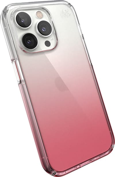 Speck hoesje geschikt voor Apple iPhone 14 Pro - Slank - Kristalhelder - Valbescherming gecertificeerd tot 4 meter - Microban Antibacterieel - Presidio Perfect Clear lijn - Roze Transparant