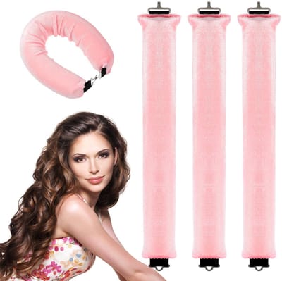 Dailygoods - Andibro 3 stuks hittevrije krulspelden, 's nachts hittevrije krullen, blow-out staafjes, hoofdband, doe-het-zelf golven, krulspelden met haken, krullen om te slapen, stylingtool voor de meeste