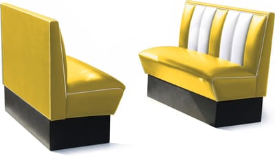 Bel Air Dinerbank HW-120 Single Booth Geel