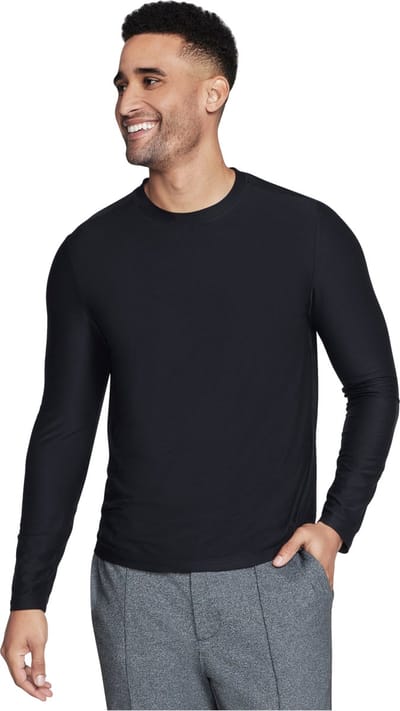 Skechers GoDri All Day Long Sleeve, Mannen, Zwart, Shirt met lange mouwen, maat: M