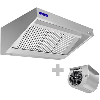 GGM Gastro Wandhaube mit Motor - 1400mm - Regler, Filter & Lampe Zilver