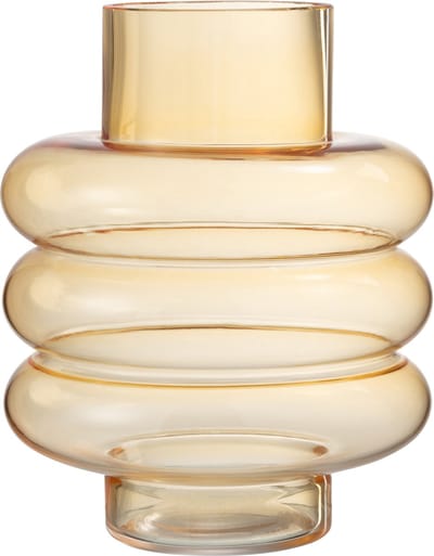 J-Line vaas Lima - glas - oker - large - 22.5 cm hoog