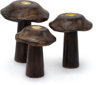Ancient Wisdom - Wierook - Set van 3 platte kegels paddenstoelen 13 cm 12 cm 11 cm - geur - aroma - handgemaakt - wierookhouder - wierookstokjes