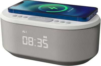 Nachtwekker Radio - Wekker Klok - Opladen Slapen - Draadloos Laden - 11 x 14.5 cm - Wit