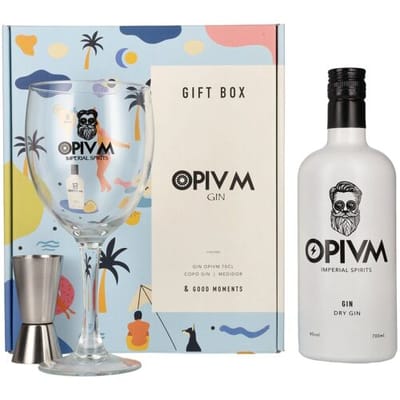 Opivm Gin OPIVM Imperial Spirits Dry Gin 40% Vol. 0,7l in geschenkverpakking met Glas & Messbecher