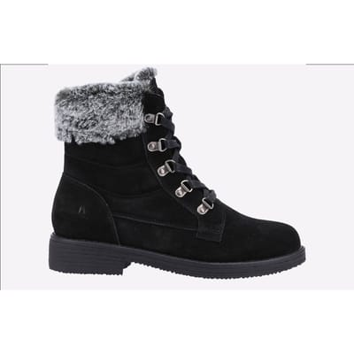 Hush Puppies Florence Leren Dames Zwarte Laarzen
