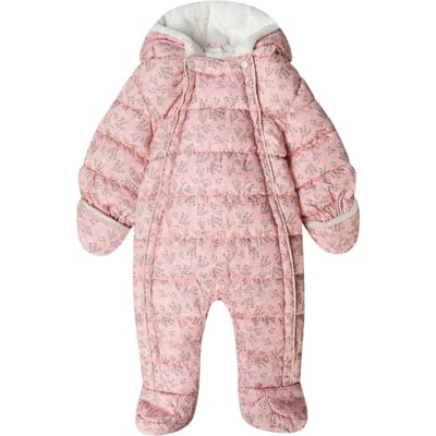 Minoti Baby-sneeuwpak met lange mouwen en bloemenprint (Lichtroze)