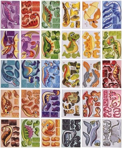 3D Puzzels Kinderen - Papier Puzzels - Educatief Spelen - Cartoon Dieren - 30 Stukjes - Multicolor