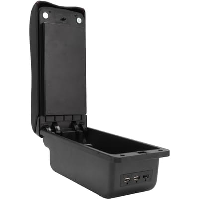 Contenant de Console Centrale Accoudoir Double Couche 3 Ports USB Boîte d'Accoudoir de Voiture Remplacement pour NIVA black