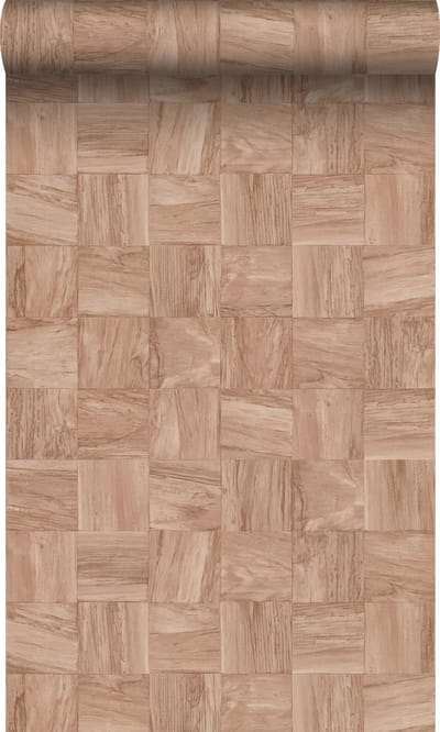 Origin Wallcoverings behang sloophout motief terracotta roze - 50 x 900 cm - 347931