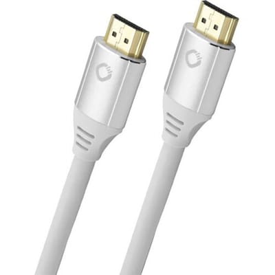 Oehlbach D1C92488 HDMI-kabel HDMI Aansluitkabel HDMI-A-stekker, HDMI-A-stekker 0.75 m Wit 8K UHD, Vergulde steekcontacten