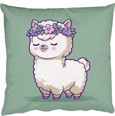 Sierkussens - Kussentjes Woonkamer - 50x50 cm - Alpaca - Groen - Bloemendiadeem