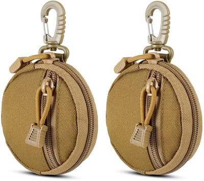 2-Delige Tactische Compacte Tas Khaki – Militaire Stijl – Opbergtas voor Portemonnee, Sleutels & Creditcards – Heuptas