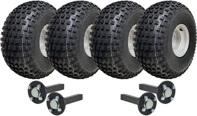 22x11.00-8 dubbelassige ATV-quad-aanhangwagen met noppenbanden, goedgekeurd voor de openbare weg, laadvermogen 620 kg