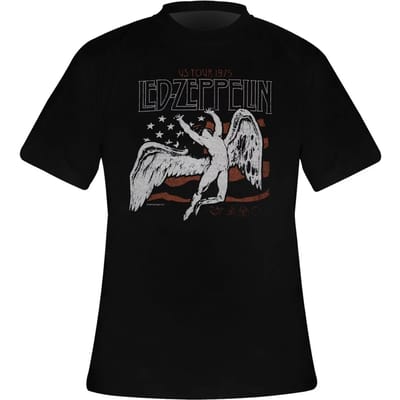 Led Zeppelin - US 1975 Tour Flag Heren T-shirt - S - Zwart