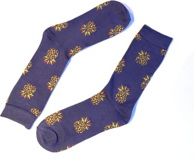 Hipperboo® 3 Paar Bamboe Sokken | Maat 36-41 | Dames sokken | Paars | Ananas Sokken
