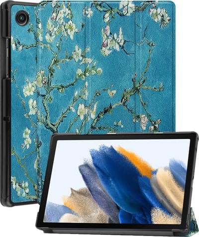 Hoesje - Geschikt voor Samsung Galaxy Tab A8 - Dun & Stevig - Hardcover Book Case - Trifold Bookcase Hoes - Hard Cover - Tablethoes - Bloesem