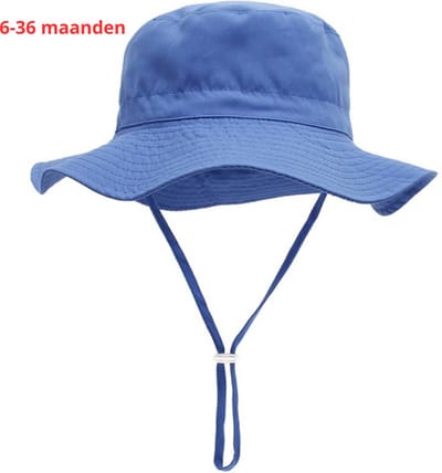 Livano Zonnehoed - Reishoed - UV Beschermende Hoed - Bucket Hat - Festival - Pet - Hoedje Voor Baby - Hoofdbescherming - Koningsblauw - 3-36 Maanden