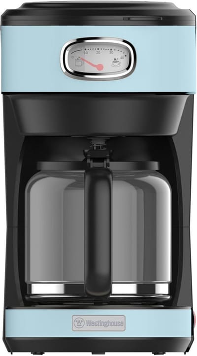Westinghouse Retro Filter-koffiezetapparaat – Filterkoffie – Herbruikbaar Filter – 1,25L – 10 Koppen – 1000W – Blauw