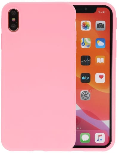 Premium Color Bescherming Telefoonhoesje - Backcover Hoesje - Achterkant Hoesje - Geschikt voor iPhone Xs Max - Roze