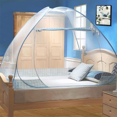 Zylo® Klamboe Tent - Pop Up Tent - Inclusief Opbergtas - Draagbaar - Eenvoudig te installeren - Universele Yurt Klamboe - 100x200x1cm - Blauw