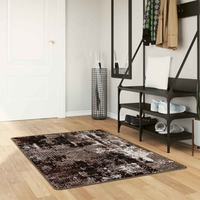 vidaXL - Tapijt - Runner - MARSA - Zwart - 80 - x - 200 - cm - Polyester - en - PVC