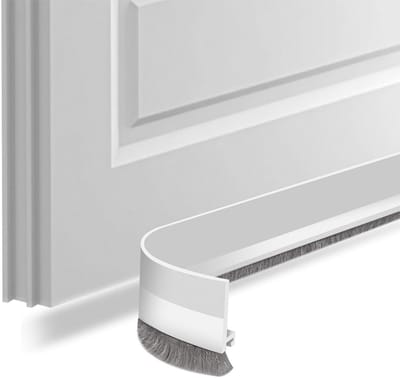 Famanu - Deurafdichting, zelfklevende deurborstel, afdeklijsten, borstelafdichting, strip, borstel, kamerdeurafdichting, tochtstopper, tochtstopper, deurafdichting (wit, 3 cm)