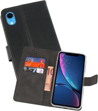 Booktype Telefoonhoesjes - Bookcase Hoesje - Wallet Case - Geschikt voor iPhone XR - Zwart