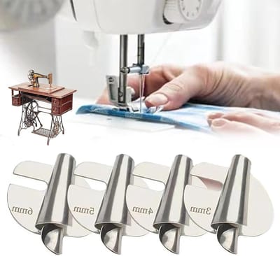Complete Set van 4 Rolzoom Voeten voor Naaimachine, Universele Persvoet voor Smalle en Brede Zomen, Ideaal voor Thuisgebruik en Commerciële Toepassingen (3-6mm)