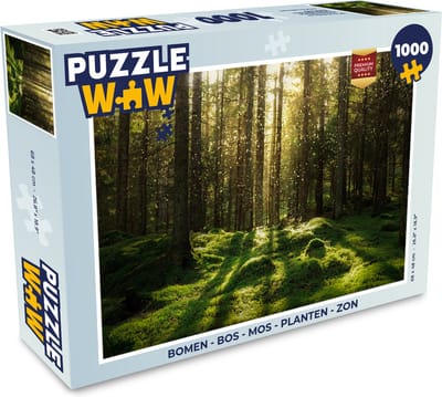 Puzzel Bomen - Bos - Mos - Planten - Zon - Natuur - Legpuzzel - Puzzel 1000 stukjes volwassenen