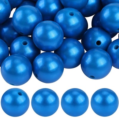 Siliconen kralen, brandrubberkralen voor pennen, kralen, doe-het-zelf sieraden, halskettingen, armbanden, sleutelhangers (blauw)