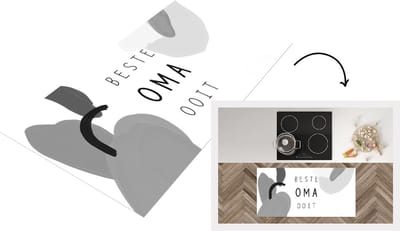 Keukenloper - Loper keuken - Spreuken - Quotes Beste Oma Ooit - Moederdag - Oma cadeau - Grootmoeder - zwart wit - 120x60 cm - Keukenloper vinyl