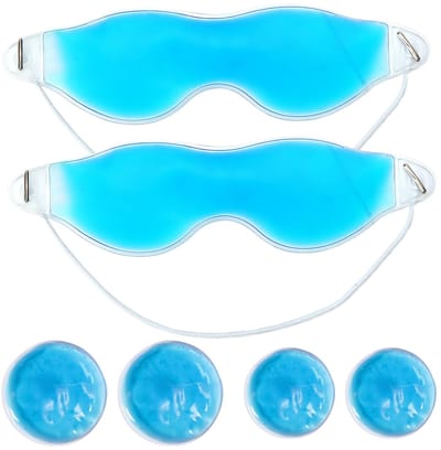 Oogmasker, koud oogmasker, gezicht en ijszak, rond, van gel, draagbaar en comfortabel, herbruikbaar, verlicht vermoeidheid, geschikt voor postoperatieve verzorging, voor postoperatieve