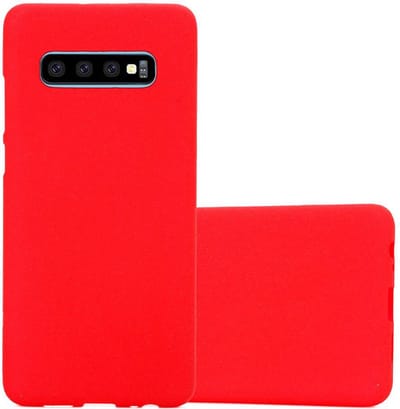 Cadorabo Hoesje geschikt voor Samsung Galaxy S10 PLUS in FROST ROOD - Beschermhoes gemaakt van flexibel TPU silicone Case Cover