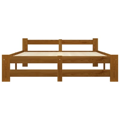 vidaXL - Bedframe - massief - grenenhout - honingbruin - 140x200 - cm