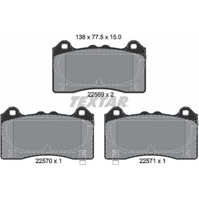 Remblokset TEXTAR 2256901, voor