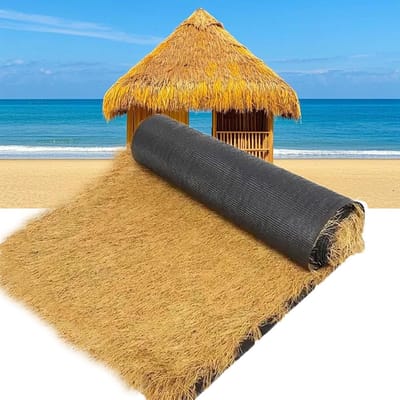 Kunstgras Dakbedekking - Rieten Dak Rol - Tuin Decoratie - Hoge Dichtheid - 0.5x1 Meter - Natuurlijk