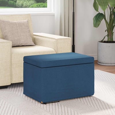 vidaXL - Kruk - Blauw - 61 - x - 41 - x - 40 - cm - Stof - en - Geëngineerd - Hout