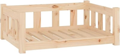 vidaXL Dog Bed 75.5x55.5x28 cm Solid Pine Wood, Dog Bed, Wooden Dog Bed, Pet Furniture, Pet Bed, Dog Furniture, Pet Furniture