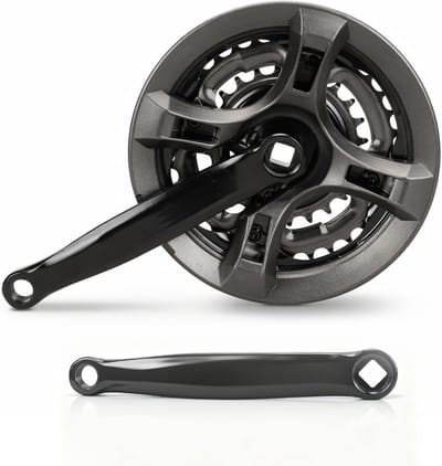 Koolstofstalen Crankset voor Fietsen met Kettingbescherming en Variabele Versnellingen voor Mountainbikes en Racefietsen