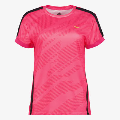 Dutchy Dry dames voetbal T-shirt met print roze zwart - Maat S