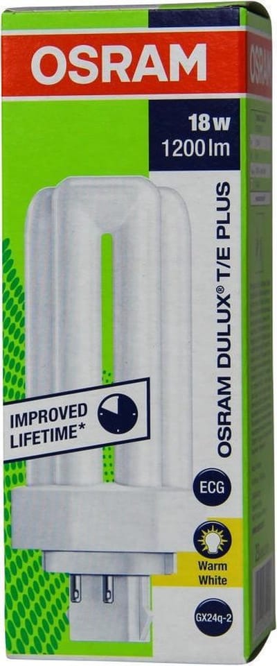 Osram Dulux Plus Spaarlamp - 4-Pins - Warm Wit - 18W
